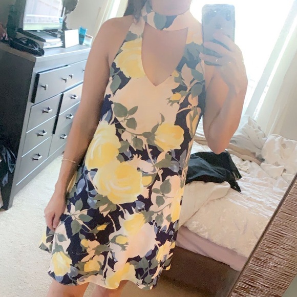 Navy Blue Floral LuLus Dress - Picture 5 of 5